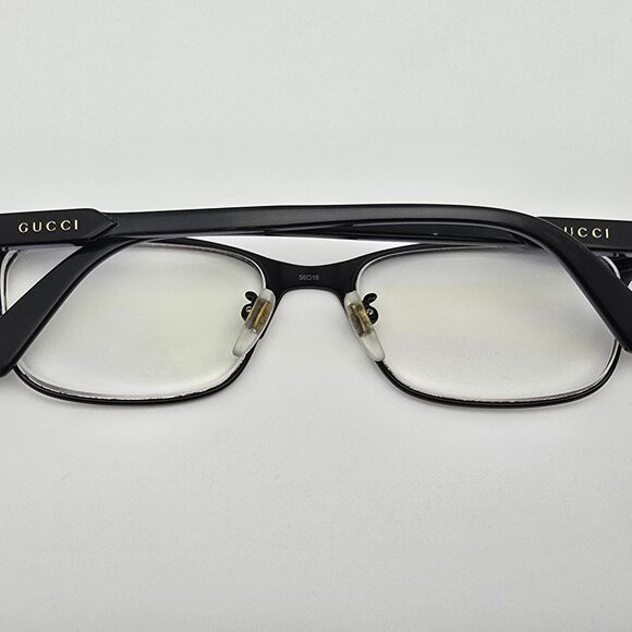 Gucci GG0494OJ 001 Black Rectangular Titanium Eyeglasses Frame Japan 56-18-150 - Picture 10 of 13
